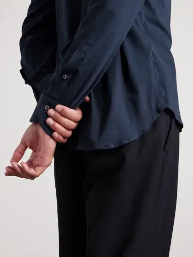 Canali Travel Slim-Fit Cutaway-Collar Stretch-Cotton Jersey Shirt - Men | Thumbnail 4