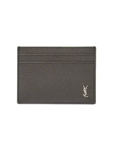 Saint Laurent Tiny Cassandre Logo-Appliquéd Full-Grain Leather Cardholder - Men | Thumbnail 1 Saint Laurent Tiny Cassandre Logo-Appliquéd Full-Grain Leather Cardholder - Men | Thumbnail 1