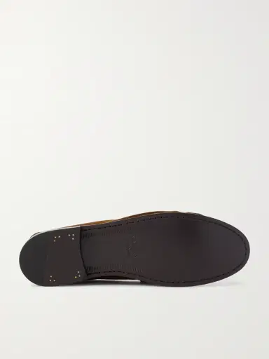 Saint Laurent Le Loafer Monogram Logo-Appliquéd Suede Penny Loafers - Men | Thumbnail 3