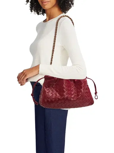 Bottega Veneta Women's Dustbag Notte Intrecciato Leather Shoulder Bag | Thumbnail 3 Bottega Veneta Women's Dustbag Notte Intrecciato Leather Shoulder Bag | Thumbnail 3