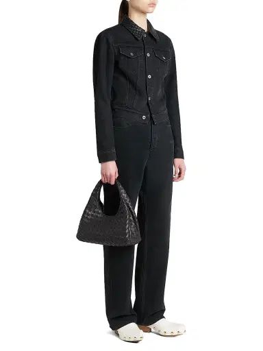 Bottega Veneta Women's Small Campana Intrecciato Leather Shoulder Bag - Fondant Brass | Thumbnail 2