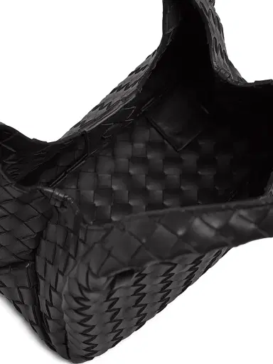 Bottega Veneta Women's Small Campana Intrecciato Leather Shoulder Bag - Fondant Brass | Thumbnail 4