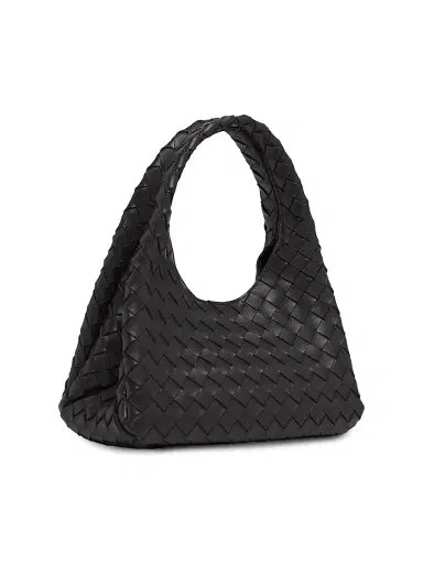 Bottega Veneta Women's Small Campana Intrecciato Leather Shoulder Bag - Fondant Brass | Thumbnail 6