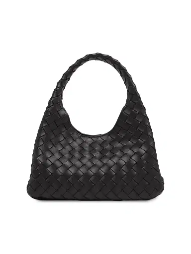Bottega Veneta Women's Small Campana Intrecciato Leather Shoulder Bag - Fondant Brass | Thumbnail 1