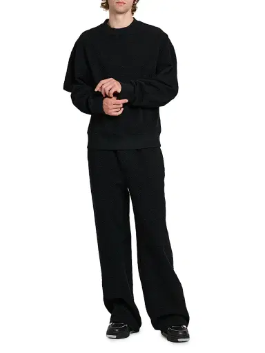 AMIRI Men's Ma Quad Jacquard Oversized Crewneck Sweatshirt - Black - Size XXL | Thumbnail 2