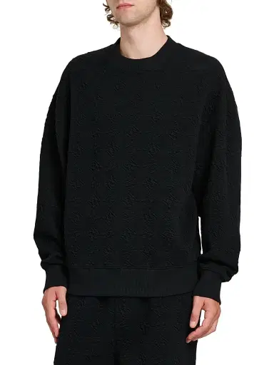 AMIRI Men's Ma Quad Jacquard Oversized Crewneck Sweatshirt - Black - Size XXL | Thumbnail 4