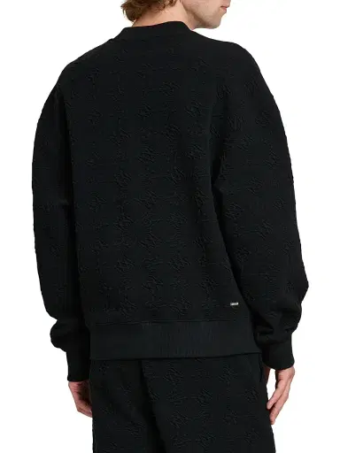 AMIRI Men's Ma Quad Jacquard Oversized Crewneck Sweatshirt - Black - Size XXL | Thumbnail 5