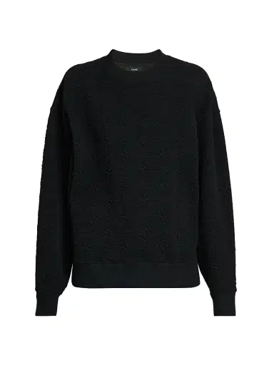 AMIRI Men's Ma Quad Jacquard Oversized Crewneck Sweatshirt - Black - Size XXL | Thumbnail 1