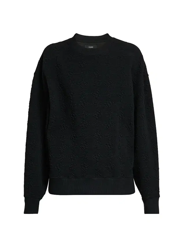 Amiri Men's Ma Quad Jacquard Oversized Crewneck Sweatshirt - Black