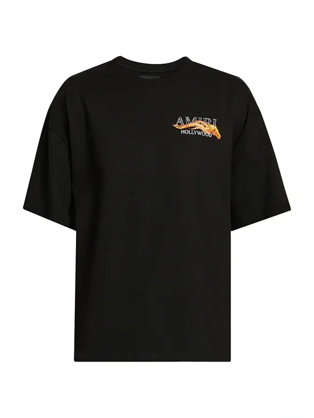 Men's Hollywood Horse Cotton Crewneck T-Shirt - Black