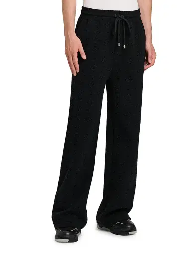 AMIRI Men's Ma Quad Jacquard Drawstring Sweatpants - Black - Size Medium | Thumbnail 4