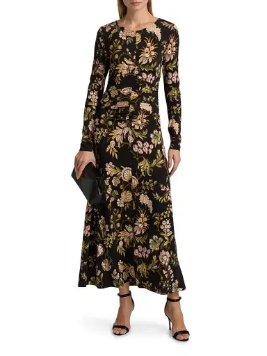 Cara Cara Women's Maisy Botanical Maxi Dress - Clover Black - Size XL | Thumbnail 2 Cara Cara Women's Maisy Botanical Maxi Dress - Clover Black - Size XL | Thumbnail 2
