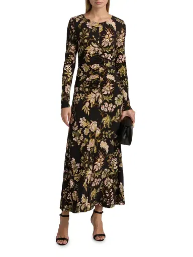 Cara Cara Women's Maisy Botanical Maxi Dress - Clover Black - Size XL | Thumbnail 3 Cara Cara Women's Maisy Botanical Maxi Dress - Clover Black - Size XL | Thumbnail 3