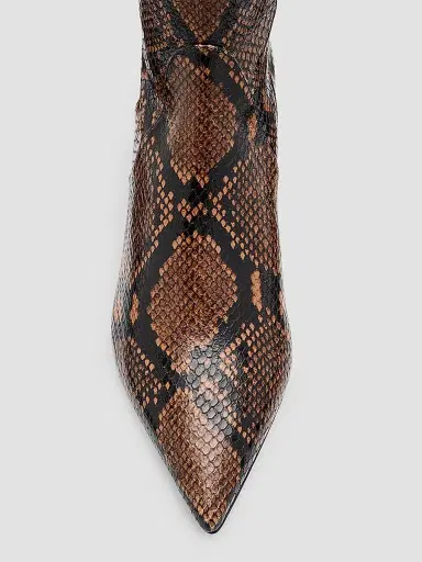 Stuart Weitzman Women's Vinnie 50MM Snake-Embossed Leather Knee-High Boots - Espresso - Size 8.5 | Thumbnail 5