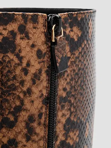 Stuart Weitzman Women's Vinnie 50MM Snake-Embossed Leather Knee-High Boots - Espresso - Size 8.5 | Thumbnail 6