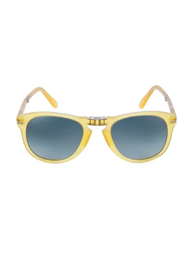 Men's 54MM Round Sunglasses - Yellow