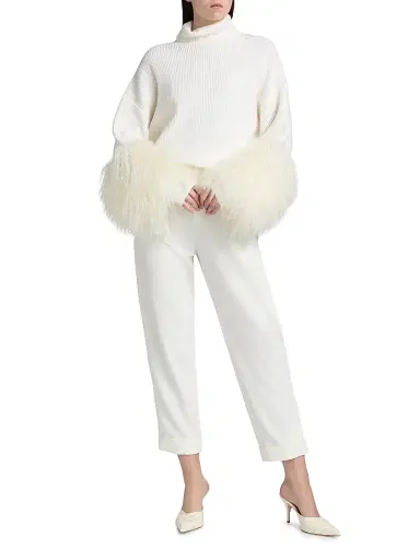Lapointe Women's Yak Yarn-Cuff Merino Wool Turtleneck Sweater | Thumbnail 2 Lapointe Women's Yak Yarn-Cuff Merino Wool Turtleneck Sweater | Thumbnail 2