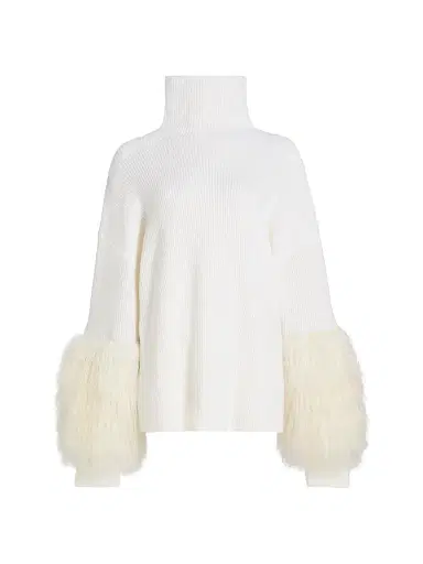 Lapointe Women's Yak Yarn-Cuff Merino Wool Turtleneck Sweater | Thumbnail 1 Lapointe Women's Yak Yarn-Cuff Merino Wool Turtleneck Sweater | Thumbnail 1