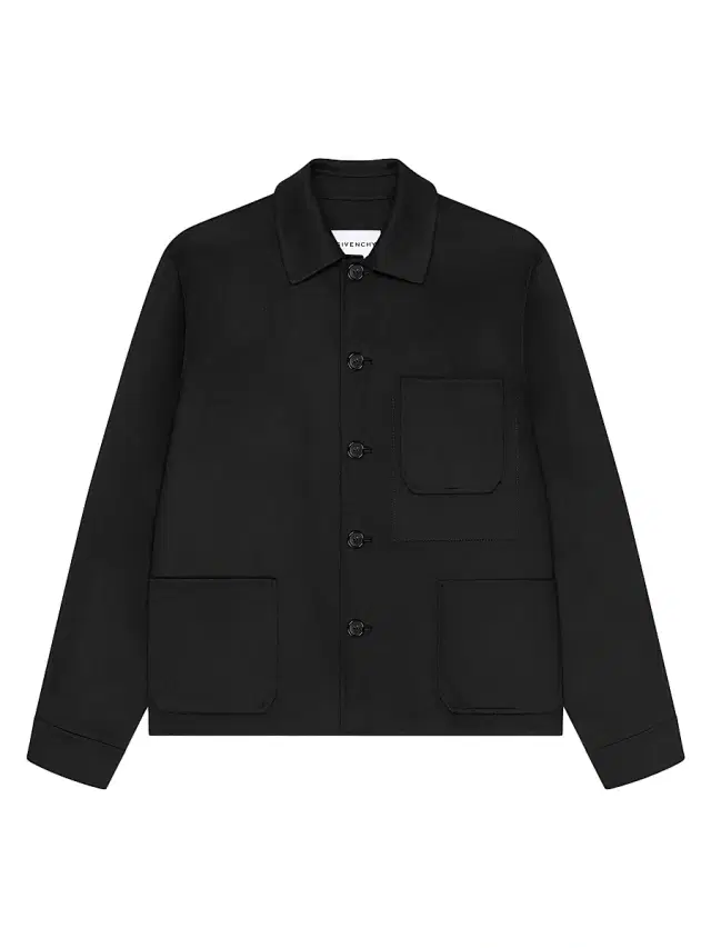 Men's Couture Seam Blouson in Wool and Cashmere - Black