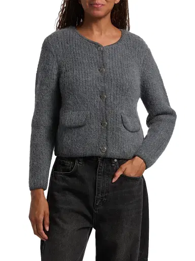 Ba&sh Women's Harry Brushed Flap-Pocket Cardigan | Thumbnail 3