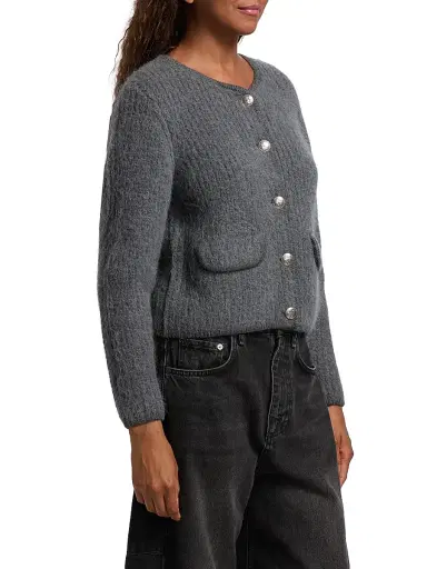Ba&sh Women's Harry Brushed Flap-Pocket Cardigan | Thumbnail 4