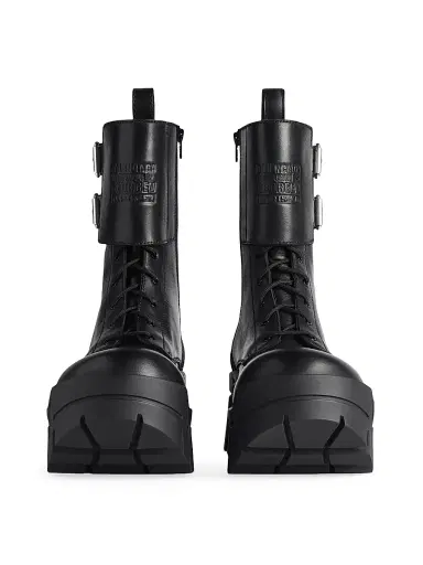 Balenciaga Women's Bulldozer Combat Lace-Up Boots - Black | Thumbnail 4
