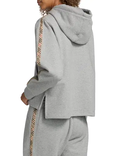 Burberry Women's Harper Check Tape Full-Zip Hoodie | Thumbnail 5