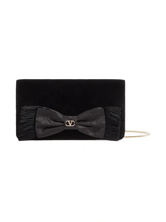 Women's VLogo Signature Mini Velvet Shoulder Bag - Black