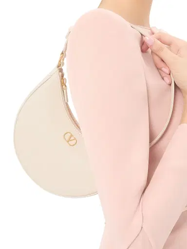 Valentino Garavani Women's VLogo Signature Mini Hobo Shoulder Bag in Grainy Calfskin - Light Ivory | Thumbnail 2 Valentino Garavani Women's VLogo Signature Mini Hobo Shoulder Bag in Grainy Calfskin - Light Ivory | Thumbnail 2