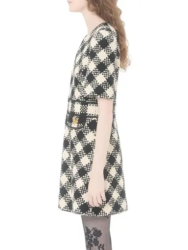 Valentino Garavani Women's Damier Tweed Dress - Birch Black - Size 2 | Thumbnail 3