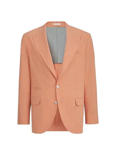 Brunello Cucinelli Men's Virgin Wool, Cotton and Silk Mouliné Deconstructed Blazer | Thumbnail 2