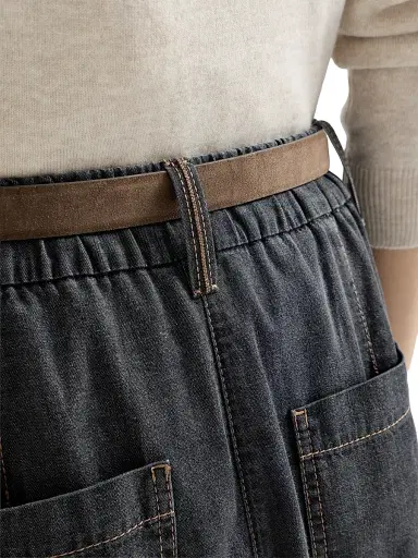 Brunello Cucinelli Women's Lightweight Denim Five Pocket Trousers | Thumbnail 5