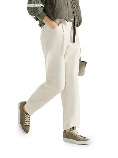 Brunello Cucinelli Women's Viscose and Linen Fluid Twill Baggy Trousers with Monili - Ivory - Size 16 | Thumbnail 5 Brunello Cucinelli Women's Viscose and Linen Fluid Twill Baggy Trousers with Monili - Ivory - Size 16 | Thumbnail 5