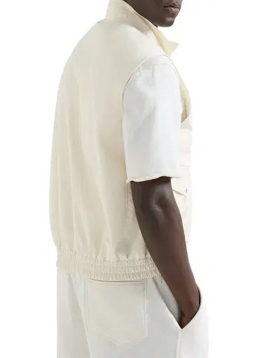 Brunello Cucinelli Men's Bonded Nylon Vest with Thermore Padding - Panama - Size 32 | Thumbnail 3