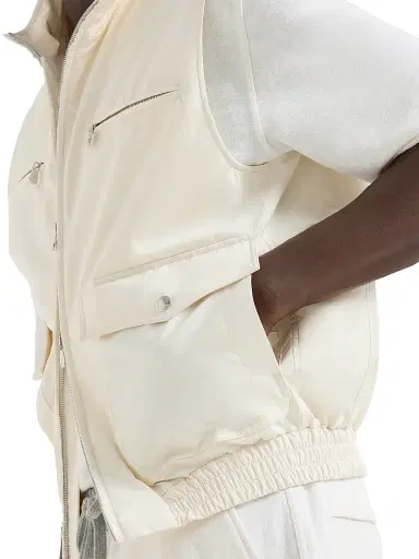 Brunello Cucinelli Men's Bonded Nylon Vest with Thermore Padding - Panama - Size 32 | Thumbnail 5