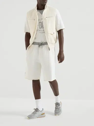 Brunello Cucinelli Men's Bonded Nylon Vest with Thermore Padding - Panama - Size 32 | Thumbnail 6