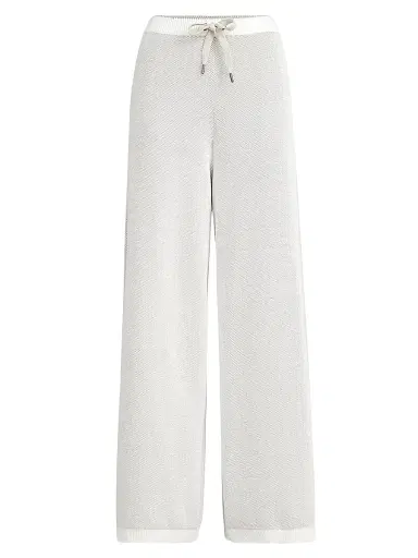 Brunello Cucinelli Women's Cotton Honeycomb Stitch Jacquard Knit Trousers - Panama - Size XXL | Thumbnail 1 Brunello Cucinelli Women's Cotton Honeycomb Stitch Jacquard Knit Trousers - Panama - Size XXL | Thumbnail 1