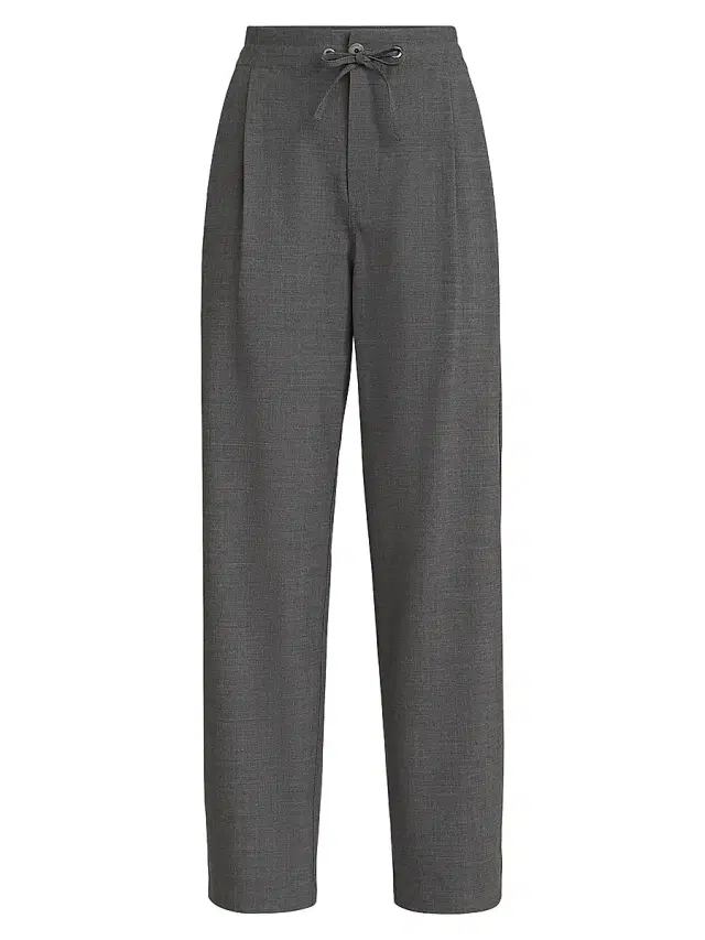 Women's Tropical Luxury Wool Tailored Track Trousers - Medium Grey