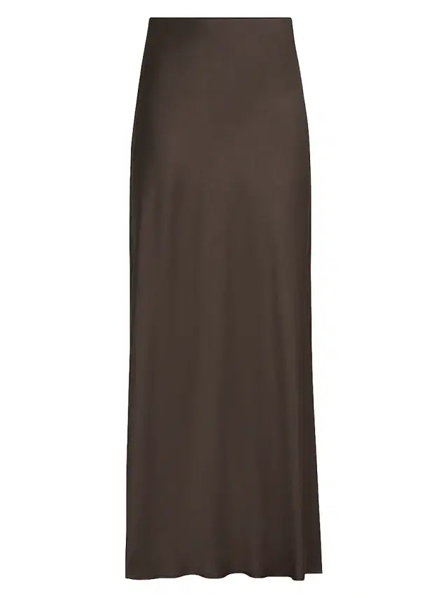 Brunello Cucinelli Women's Satin Cady Fluid Bias Cut Skirt - Cocoa