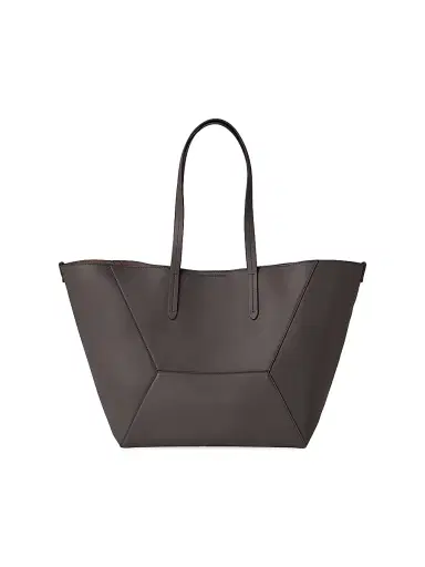 Brunello Cucinelli Women's Duo Tote Bag in Calfskin with Monili - Dark Mahogany | Thumbnail 3 Brunello Cucinelli Women's Duo Tote Bag in Calfskin with Monili - Dark Mahogany | Thumbnail 3