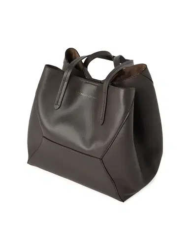Brunello Cucinelli Women's Duo Tote Bag in Calfskin with Monili - Dark Mahogany | Thumbnail 4 Brunello Cucinelli Women's Duo Tote Bag in Calfskin with Monili - Dark Mahogany | Thumbnail 4