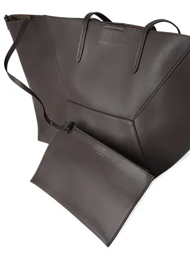 Brunello Cucinelli Women's Duo Tote Bag in Calfskin with Monili - Dark Mahogany | Thumbnail 5 Brunello Cucinelli Women's Duo Tote Bag in Calfskin with Monili - Dark Mahogany | Thumbnail 5