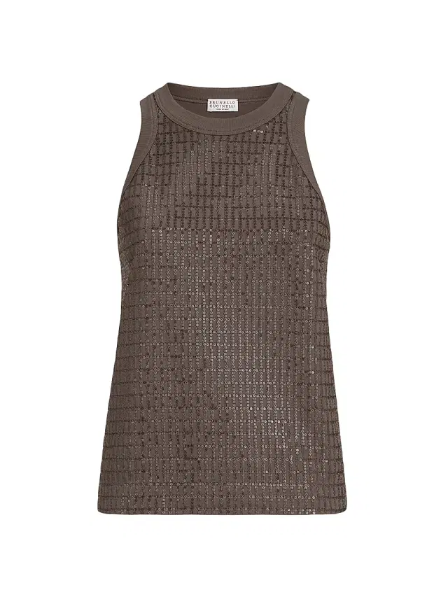 Women's Stretch Cotton Jersey Top - Brown