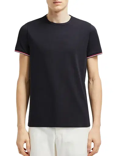 Moncler Men's Crewneck T-Shirt in Cotton - Night Blue - Size XXXXL | Thumbnail 2