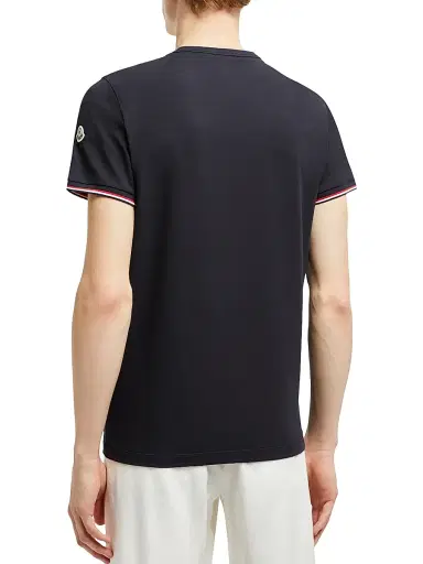 Moncler Men's Crewneck T-Shirt in Cotton - Night Blue - Size XXXXL | Thumbnail 3