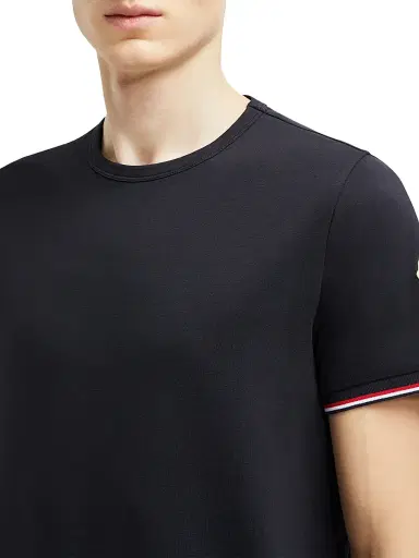 Moncler Men's Crewneck T-Shirt in Cotton - Night Blue - Size XXXXL | Thumbnail 4