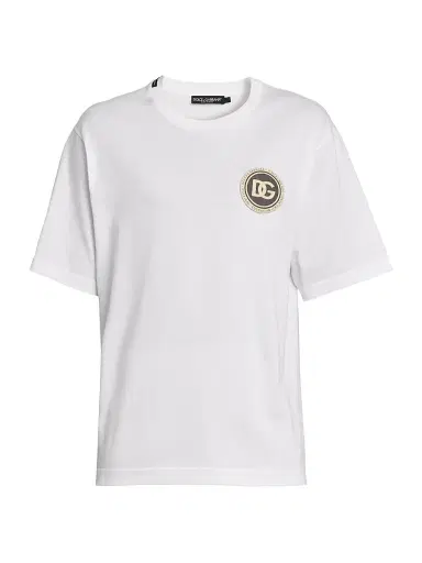 Dolce & Gabbana Men's Logo Cotton T-Shirt - Bianco Ottico - Size 44 | Thumbnail 1