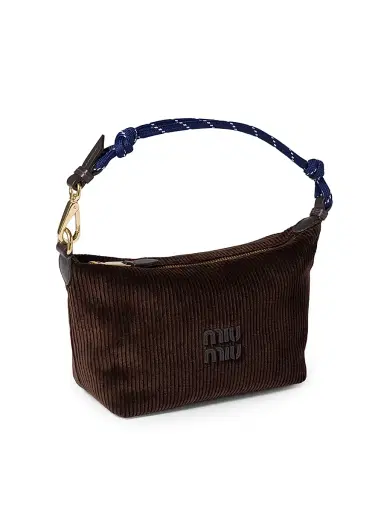 Miu Miu Women's Corduroy Pouch - Light Brown | Thumbnail 7