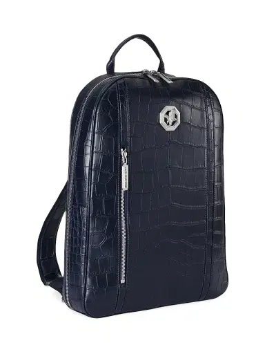 Stefano Ricci Men's Unique Crocodile Backpack - Blue | Thumbnail 2
