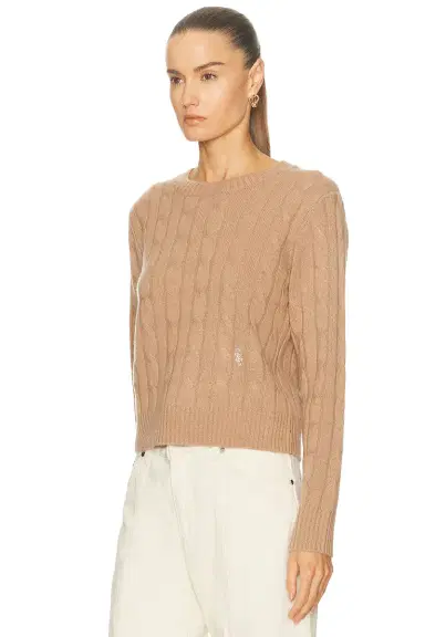 Sporty & Rich SRC Cableknit Cashmere Sweater | Thumbnail 2 Sporty & Rich SRC Cableknit Cashmere Sweater | Thumbnail 2